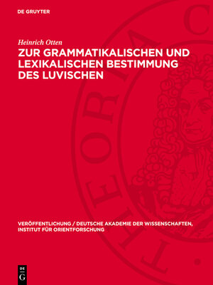 cover image of Zur grammatikalischen und lexikalischen Bestimmung des Luvischen